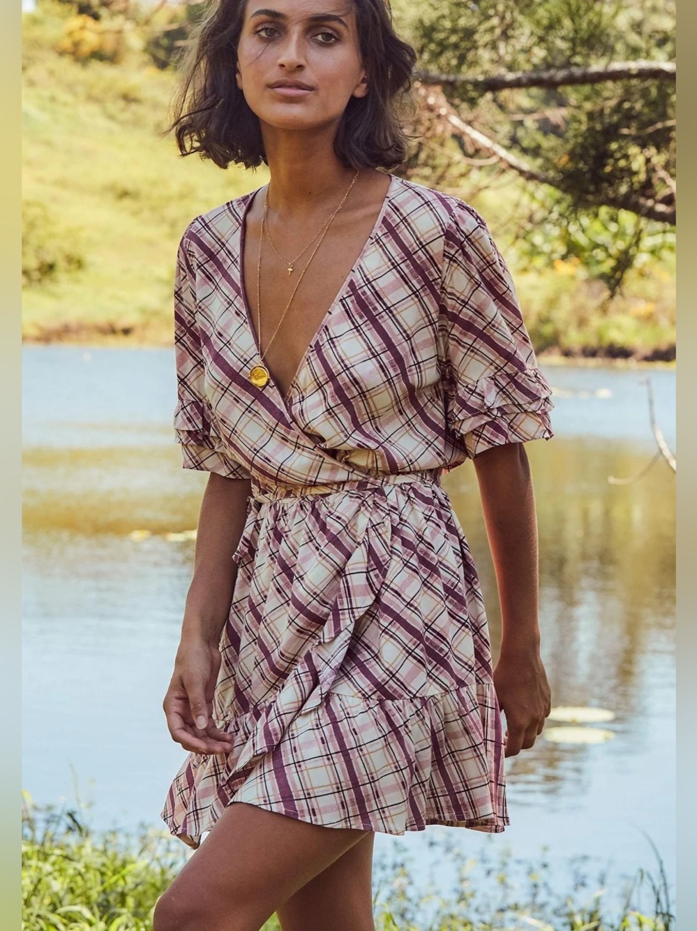 Auguste The Label Sloane Rowen Wrap Mini Dress
